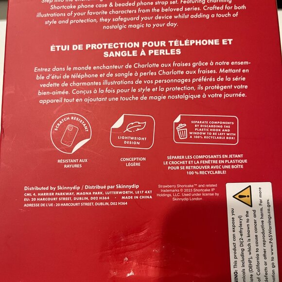 Strawberry Shortcake Beaded Strap Phone Case iPhone 13 Pro Max 14 Pro Max (new/ - Picture 3 of 7